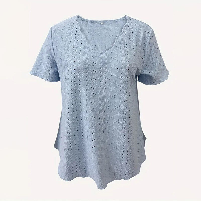 Elodie Scallop V-Neck Blouse