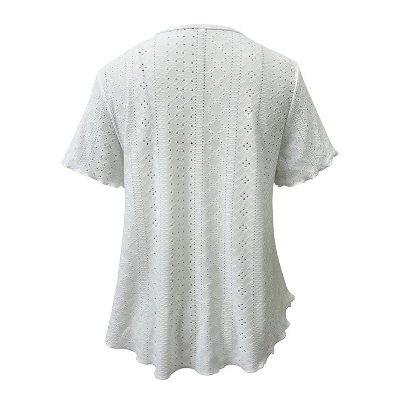 Elodie Scallop V-Neck Blouse
