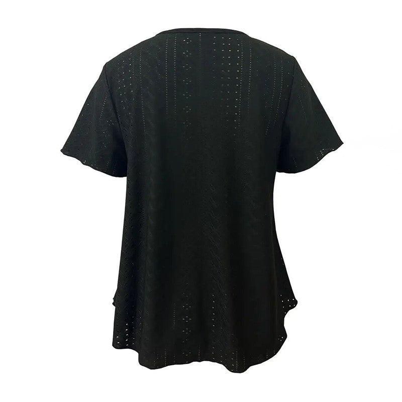 Elodie Scallop V-Neck Blouse