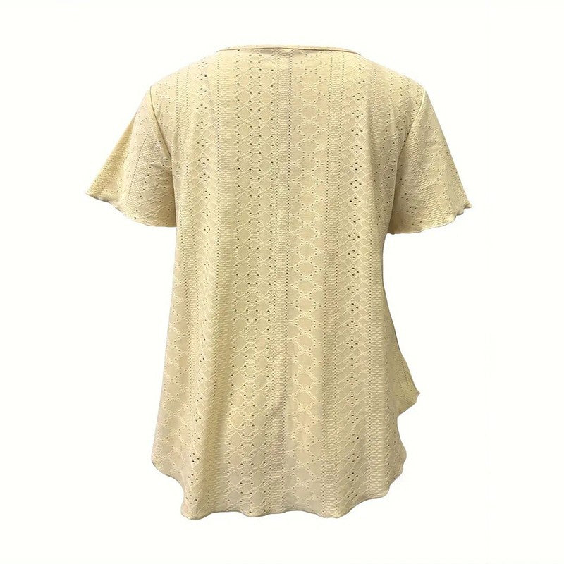 Elodie Scallop V-Neck Blouse
