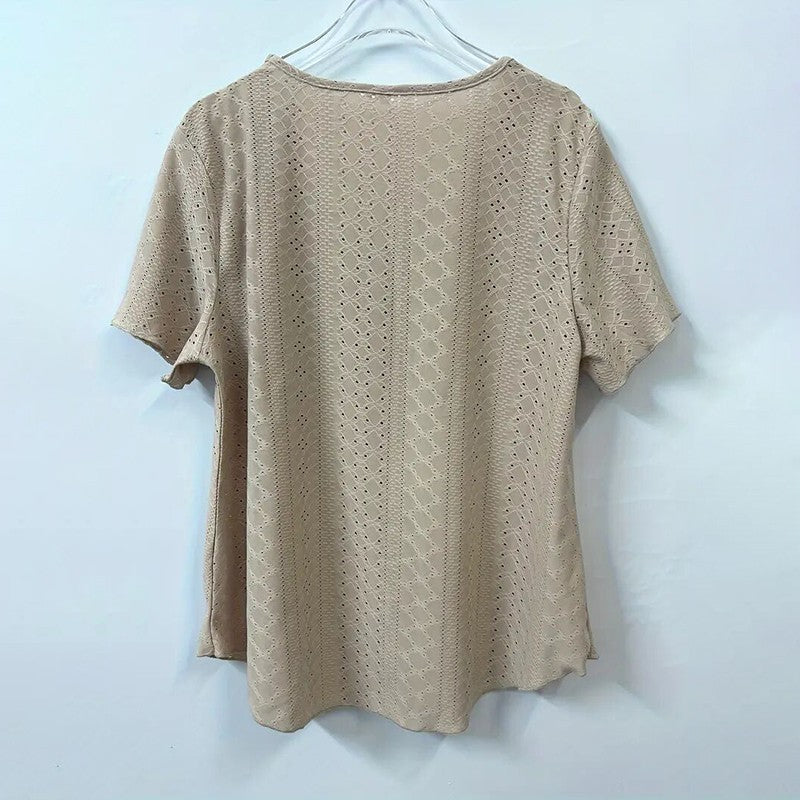 Elodie Scallop V-Neck Blouse