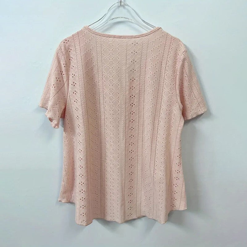 Elodie Scallop V-Neck Blouse