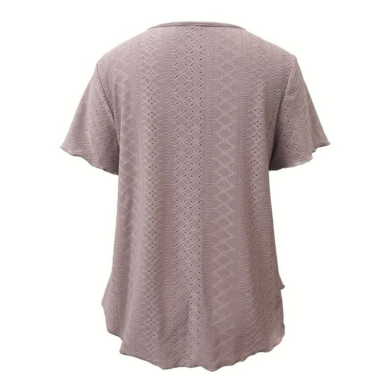 Elodie Scallop V-Neck Blouse