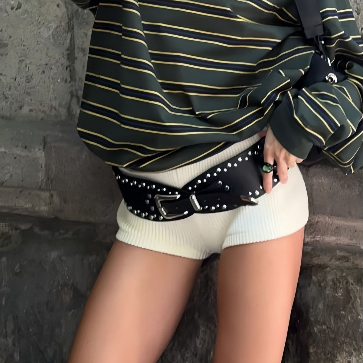 Lyra Studded Leather Belt