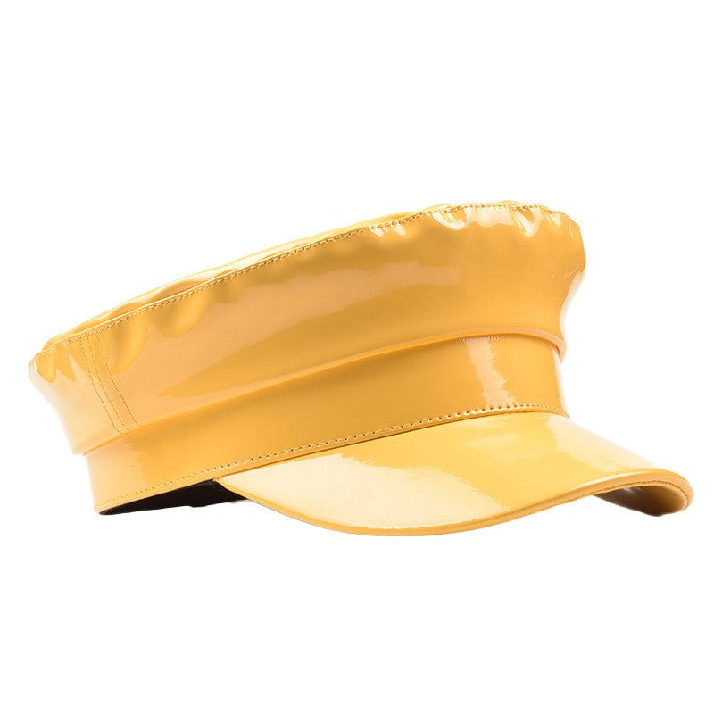 Noelle Patent Leather Navy Cap