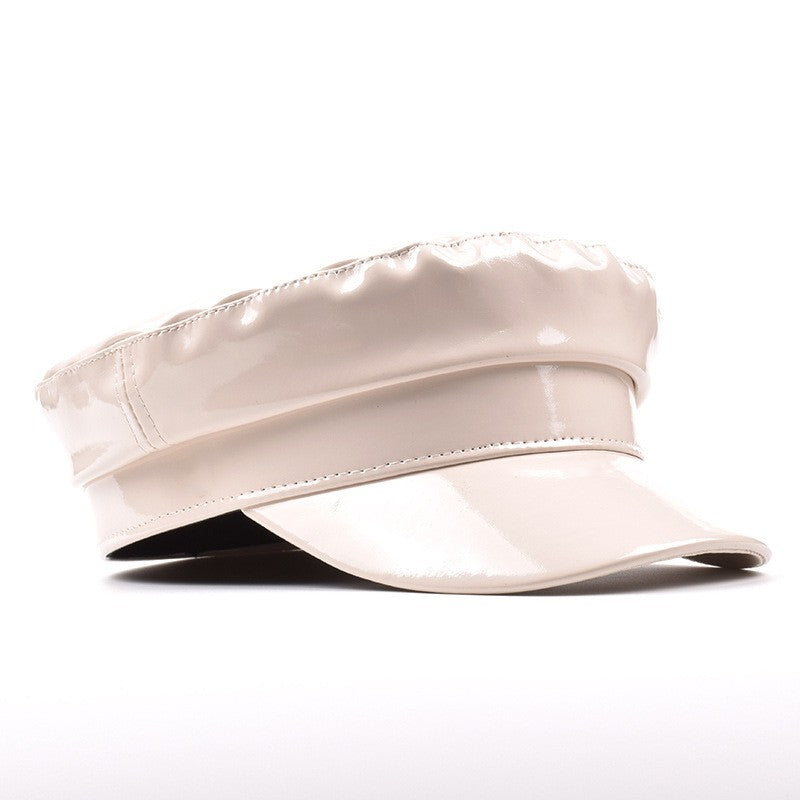 Noelle Patent Leather Navy Cap