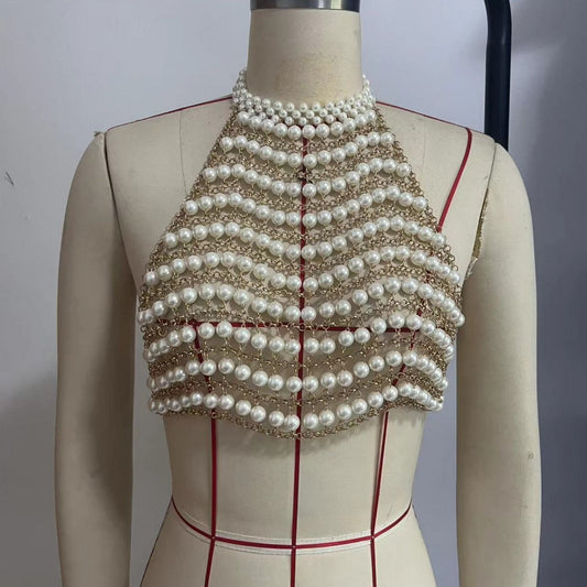 Seleste Pearl Chain Vest Top